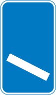 Countdown marker with one white diagonal bar