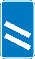 Countdown marker with two white diagonal bars