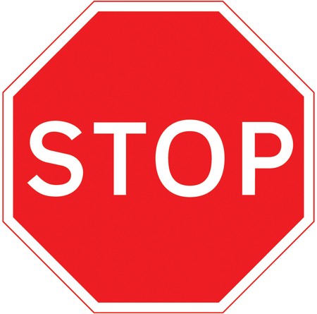 A red octagon with the word STOP in white